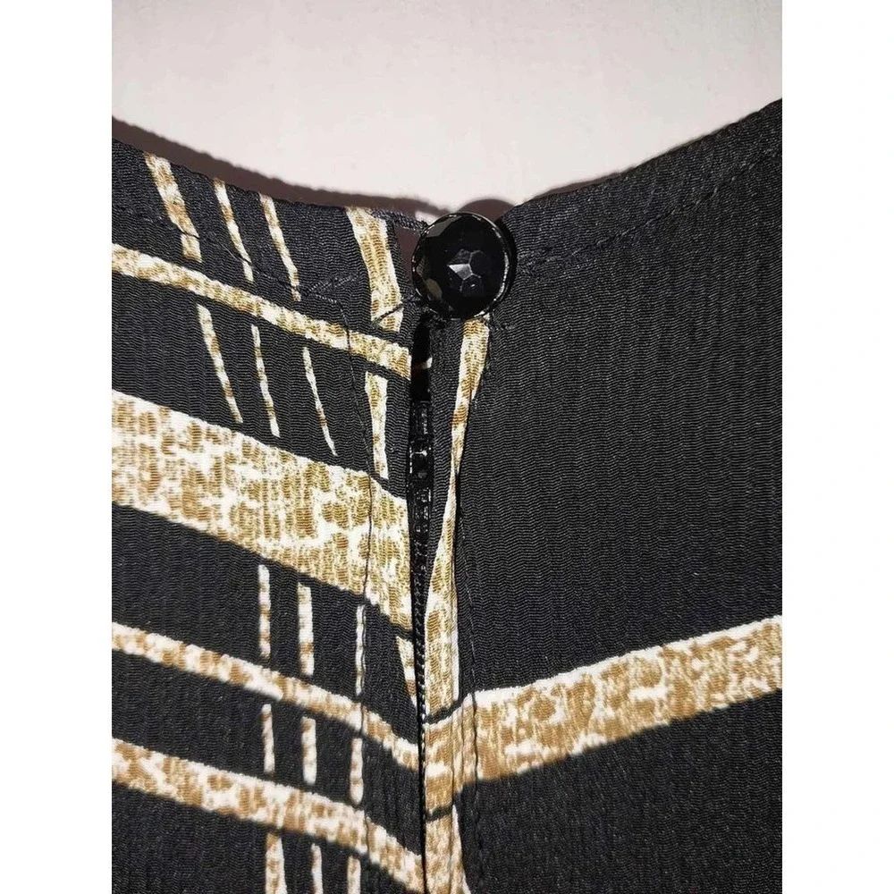 Sleeveless black‎ & gold dress. Size small